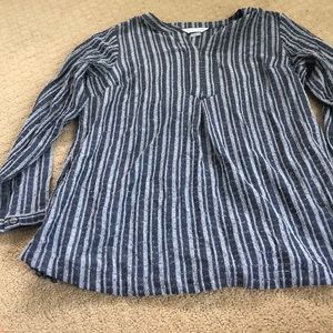 Navy and grey striped shirt